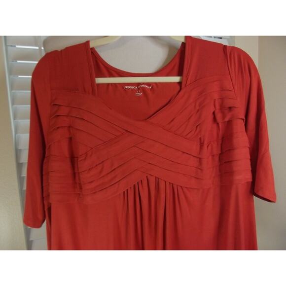 NWT JESSICA LONDON Pullover Cross Front TOP - Size 12 - Autumn Orange SHIRT - Picture 4 of 10
